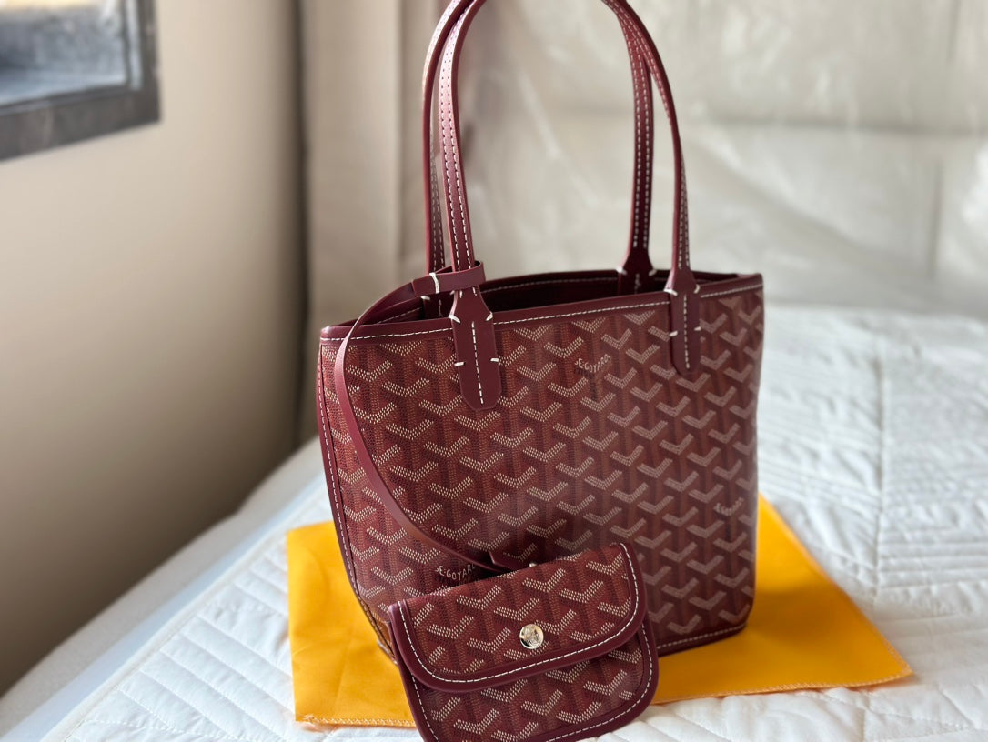 Goyard- Goyardine Anjou Mini set with wallet (Red)