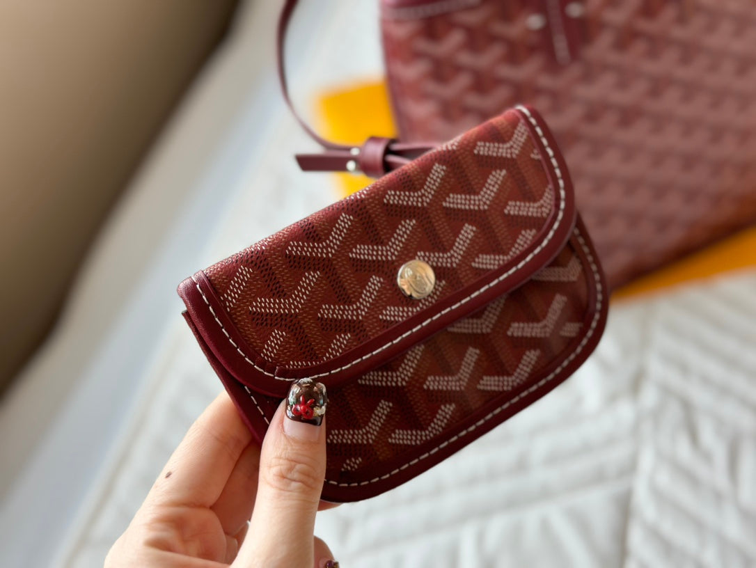 Goyard- Goyardine Anjou Mini set with wallet (Red)