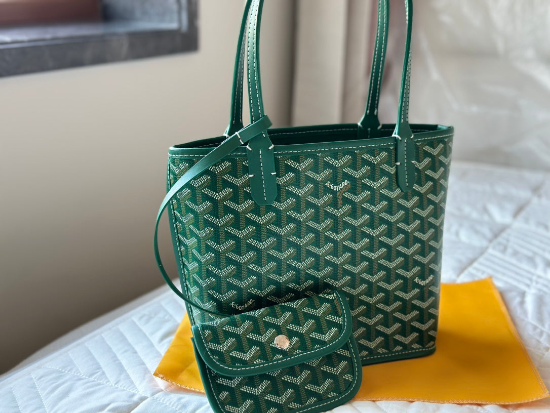 Goyard- Goyardine Anjou Mini set with wallet (Green)