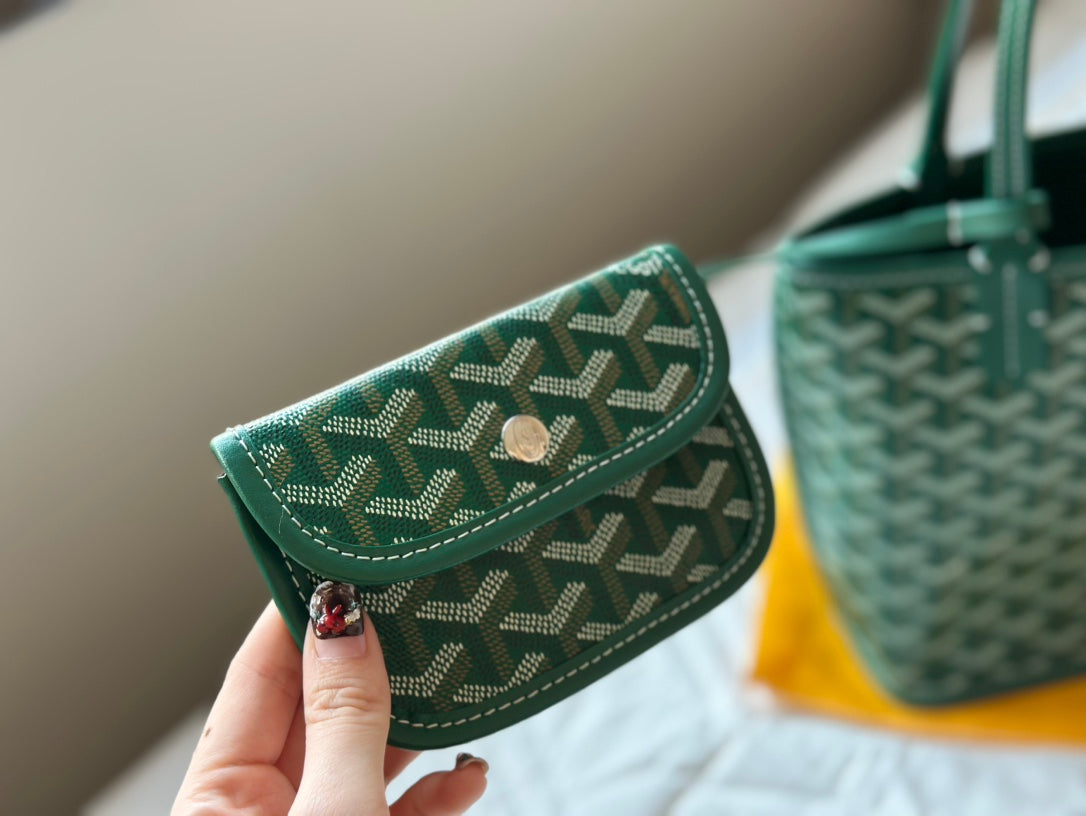 Goyard- Goyardine Anjou Mini set with wallet (Green)