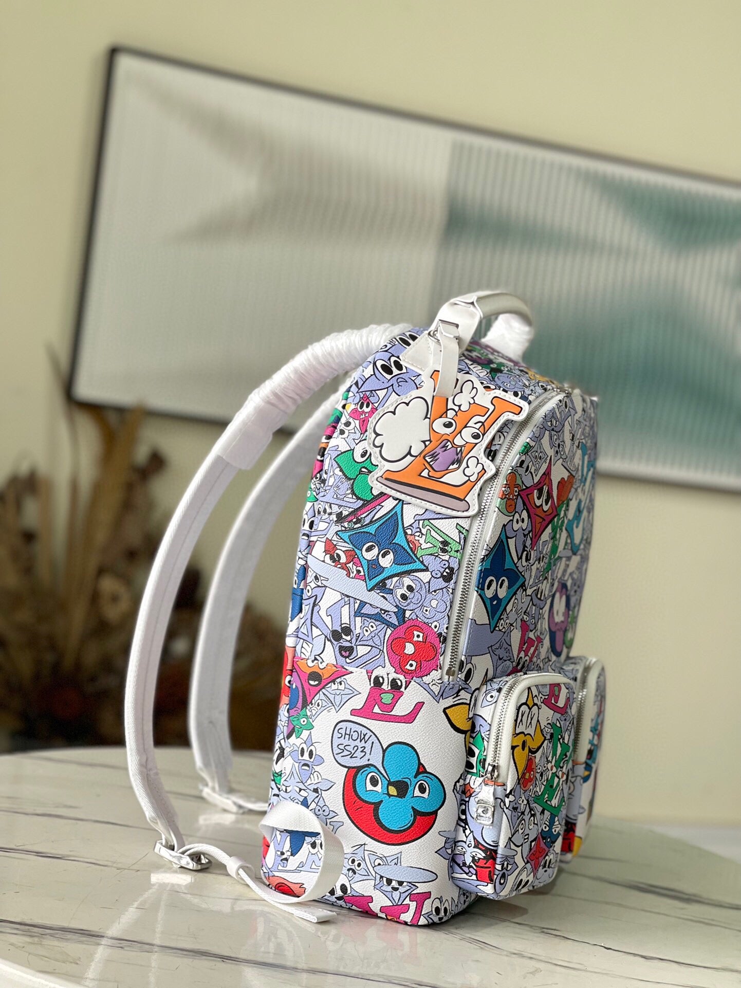 Coated Canvas Multipocket LV bagpack