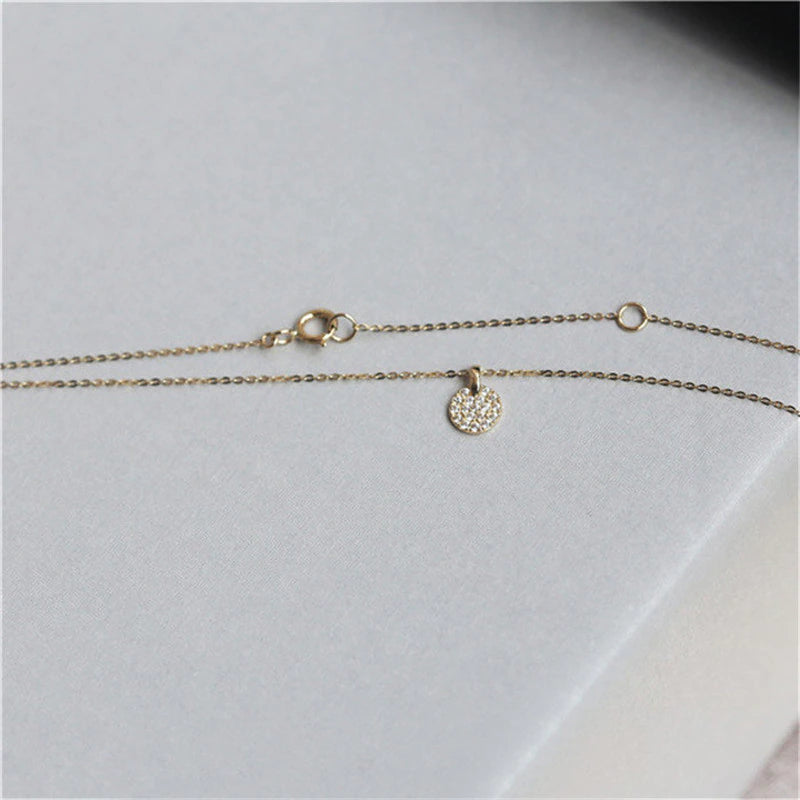 Classic French Simple Pavé Crystal Pendant 14k gold plated