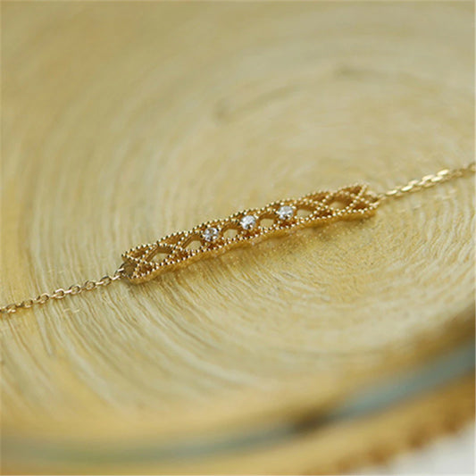 14K Plated Gold Light Luxury Retro Hollow Bracelet