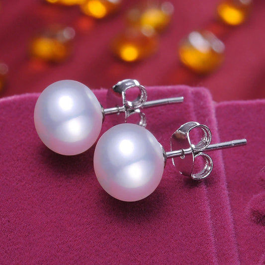 Natural Freshwater Pearl Stud 925 Sterling Silver Earring